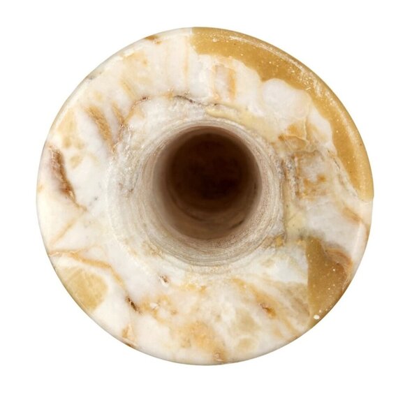 Vintage Marbled Onyx Alabaster Stone Vase 7.25 inches tall x 3 inches wide - Picture 6 of 15